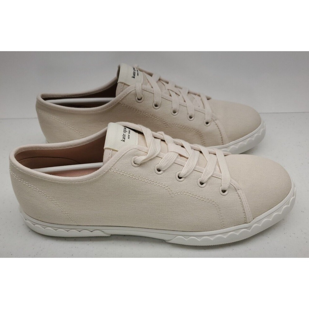Kate‎ Spade Vale Canvas Sneakers Women's 9.5B Parchment Beige K3813 New/Blemish